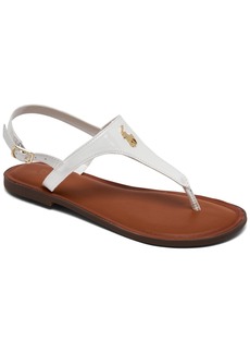 Ralph Lauren: Polo Polo Ralph Lauren Big Girls Tierney Iv Stay-Put Sandals from Finish Line - White, Gold Tone