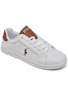Ralph Lauren: Polo Polo Ralph Lauren Big Kids Heritage Court Iii Casual Sneakers from Finish Line - White, Tan