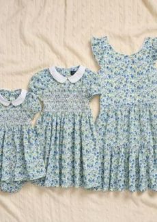 Ralph Lauren: Polo Polo Ralph Lauren Big Little Baby Girls Matching Floral Cotton Seersuck Dress Collection
