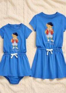 Ralph Lauren: Polo Polo Ralph Lauren Big Little Baby Girls Matching Striped Cotton Fun Shirt Dress