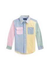 Ralph Lauren: Polo Polo Ralph Lauren Boys' Color Block Cotton Oxford Fun Shirt - Little Kid