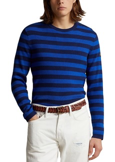 Ralph Lauren Polo Polo Ralph Lauren Cotton & Cashmere Ribbed Knit Stripe Regular Fit Crewneck Sweater