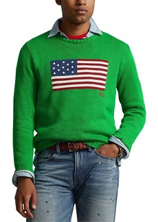 Ralph Lauren Polo Polo Ralph Lauren Cotton American Flag Regular Fit Crewneck Sweater
