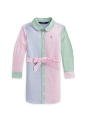Ralph Lauren: Polo Polo Ralph Lauren Girls' Color Block Seersucker Cotton Shirt Dress - Little Kid
