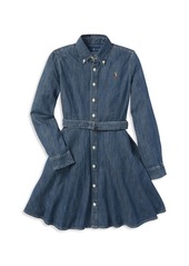 Ralph Lauren: Polo Polo Ralph Lauren Girls' Denim Shirt Dress with Belt - Little Kid