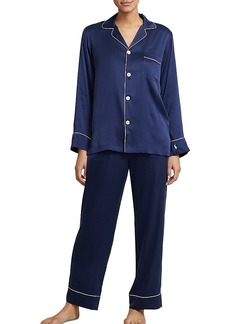 Ralph Lauren: Polo Polo Ralph Lauren Laurel Stretch Silk Long Sleeve Pajama Set