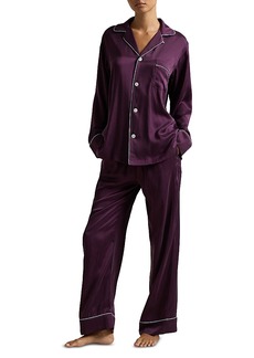 Ralph Lauren: Polo Polo Ralph Lauren Laurel Stretch Silk Long Sleeve Pajama Set