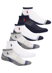 Ralph Lauren: Polo Polo Ralph Lauren Little & Big Boys 6-Pack Marled Quarter-Length Socks - Grey