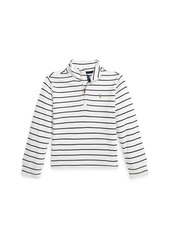 Ralph Lauren: Polo Polo Ralph Lauren Little and Toddler Boys Striped Cotton Quarter-Zip Pullover Sweatshirt - Nevis/Rl Navy