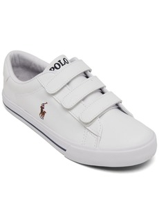 Ralph Lauren: Polo Polo Ralph Lauren Little Boys Easten Ii Ez Adjustable Strap Closure Casual Sneakers from Finish Line - White Tumbled