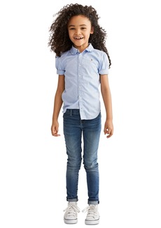 Ralph Lauren: Polo Polo Ralph Lauren Little Girls Short Sleeve Solid Oxford Top - Blue