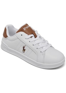 Ralph Lauren: Polo Polo Ralph Lauren Little Kids Heritage Court Iii Casual Sneakers from Finish Line - White, Tan