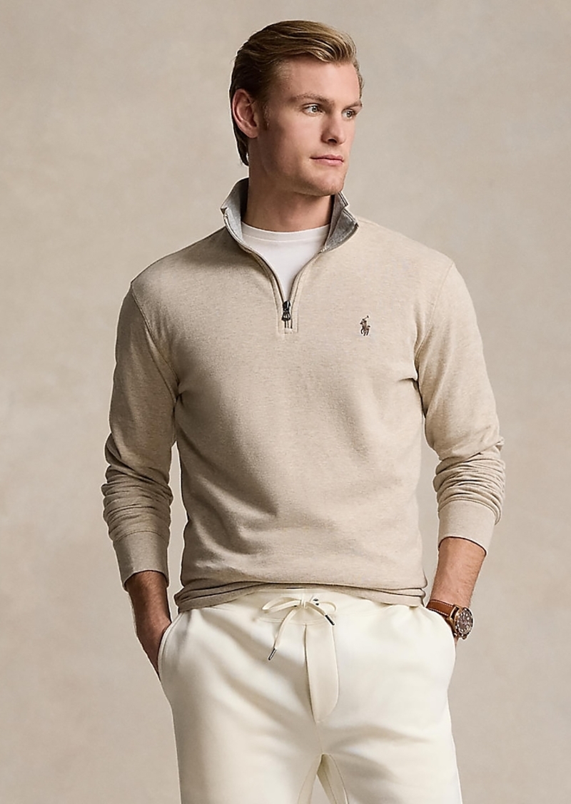 Ralph Lauren Polo Polo Ralph Lauren Luxury Cotton Blend Jersey Quarter Zip Sweatshirt
