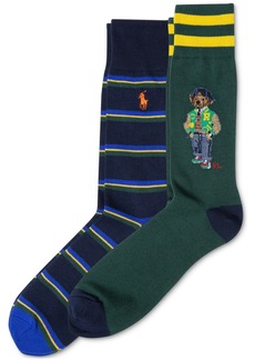 Ralph Lauren Polo Polo Ralph Lauren Men's 2-Pk. American Heritage Bear Socks - Green