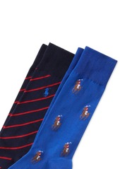 Ralph Lauren Polo Polo Ralph Lauren Men's 2-Pk. Knit-In Pony Slack Socks - Royal Blue