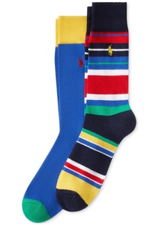 Ralph Lauren Polo Polo Ralph Lauren Men's 2-Pk. Multi-Stripe Slack Socks - Open