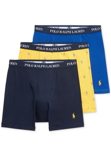 Ralph Lauren Polo Polo Ralph Lauren Men's 3-Pk. Classic Cotton Boxer Briefs - Navy, Yellow Aopp, Blue