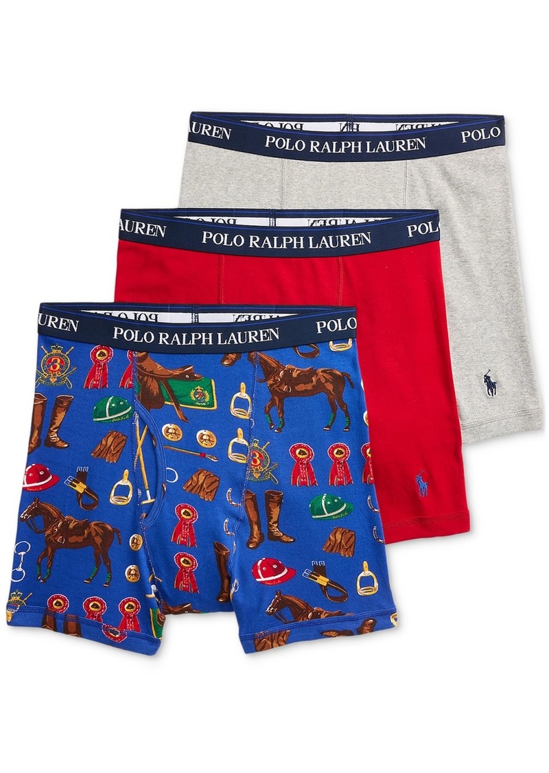 Ralph Lauren Polo Polo Ralph Lauren Men's 3-Pk. Classic-Fit Boxer Briefs - MARTINGALE KIT PRINT, RALPH RED, ANDOVER