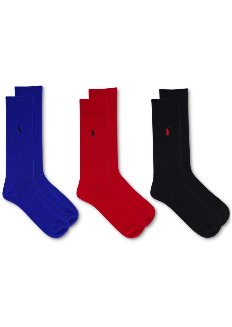 Ralph Lauren Polo Polo Ralph Lauren Men's 3-Pk. Solid Cotton Dress Socks - Scarl