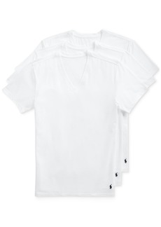 Ralph Lauren Polo Polo Ralph Lauren Men's 3-Pk. Slim-Fit Stretch V-Neck Undershirts - White