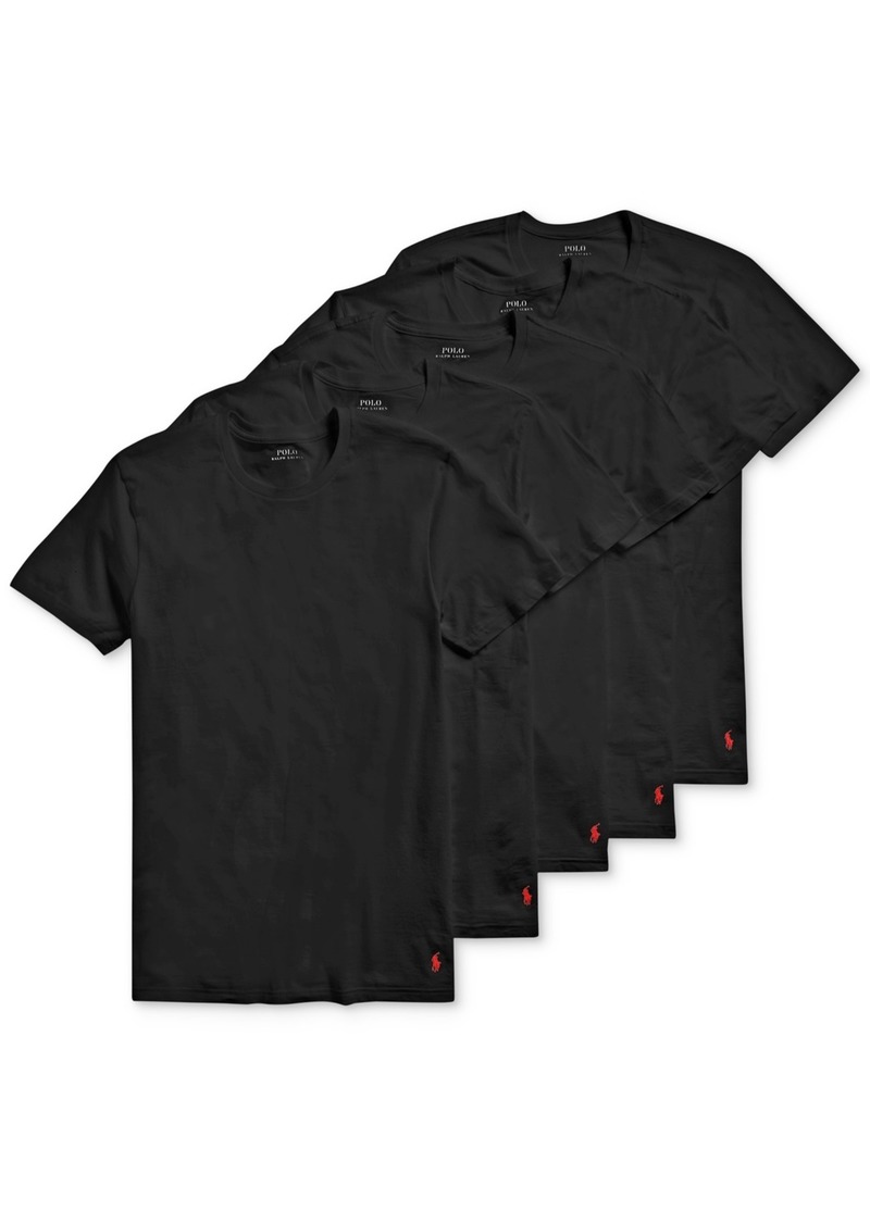 Ralph Lauren Polo Polo Ralph Lauren Men's 5 Pack Crew-Neck Undershirts - Polo Black