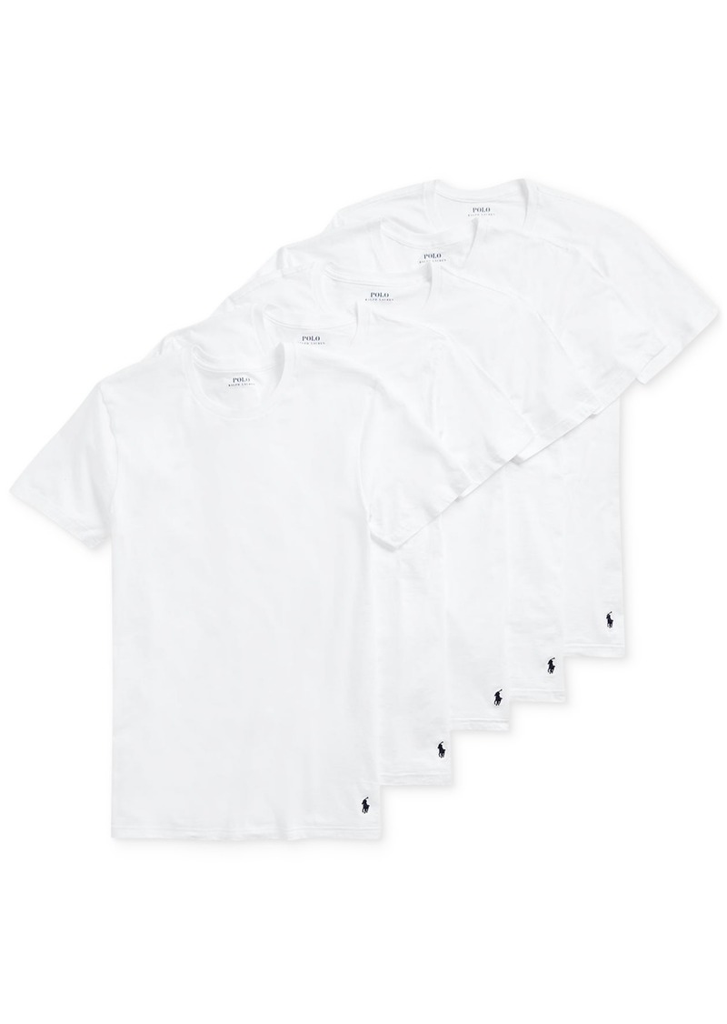 Ralph Lauren Polo Polo Ralph Lauren Men's 5 Pack Crew-Neck Undershirts - White