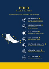 Ralph Lauren Polo Polo Ralph Lauren Men's 6-Pk. Double Bar Stripe Low Cut Socks - Whast