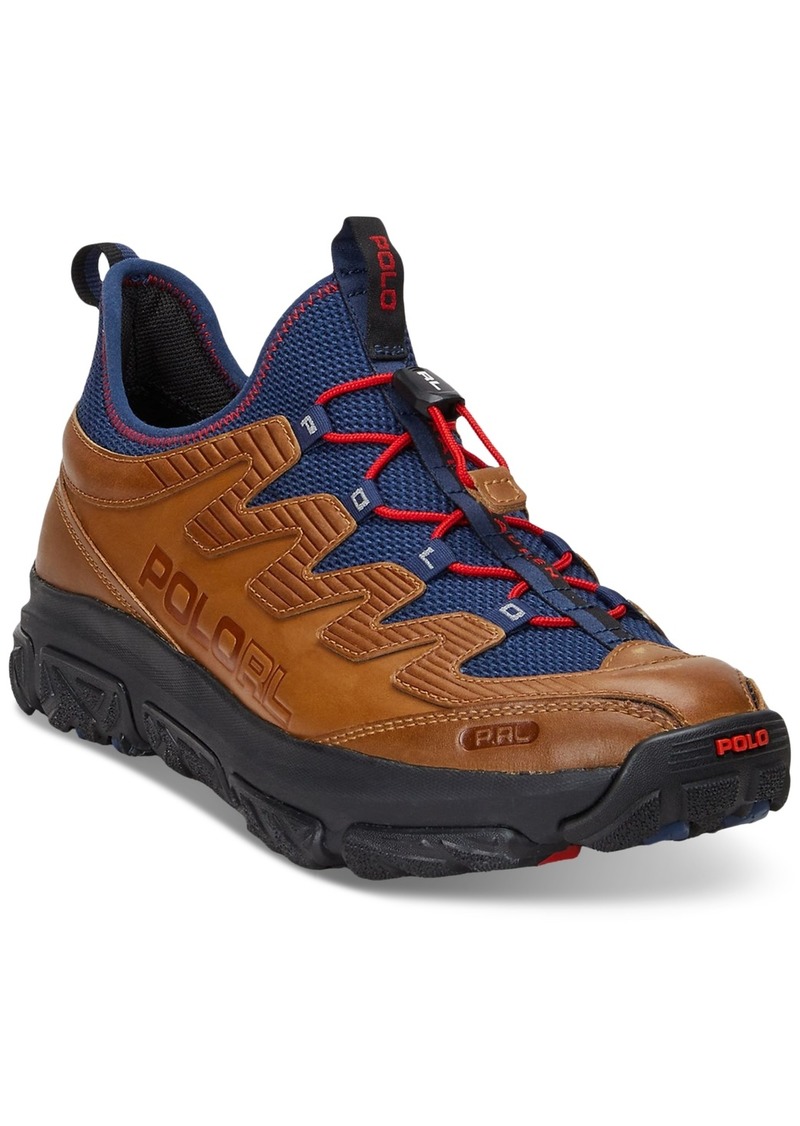 Ralph Lauren Polo Polo Ralph Lauren Men's Adventure 300LT Leather & Mesh Sneaker - TAN/NAVY/RED