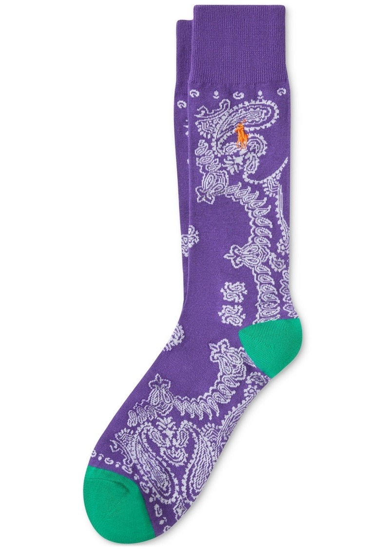 Ralph Lauren Polo Polo Ralph Lauren Men's Bandana-Print Slack Socks - Purple