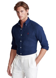 Ralph Lauren Polo Polo Ralph Lauren Men's Big & Tall Classic-Fit Linen Shirt - Newport Navy