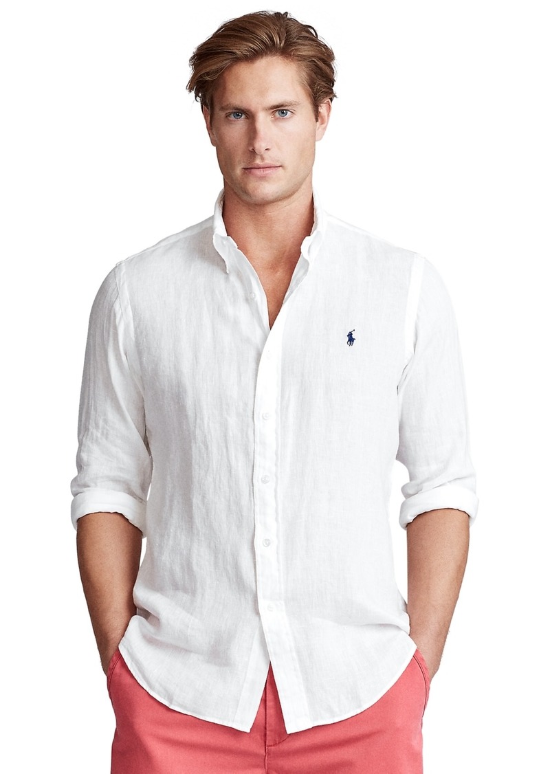 Ralph Lauren Polo Polo Ralph Lauren Men's Big & Tall Classic-Fit Linen Shirt - White