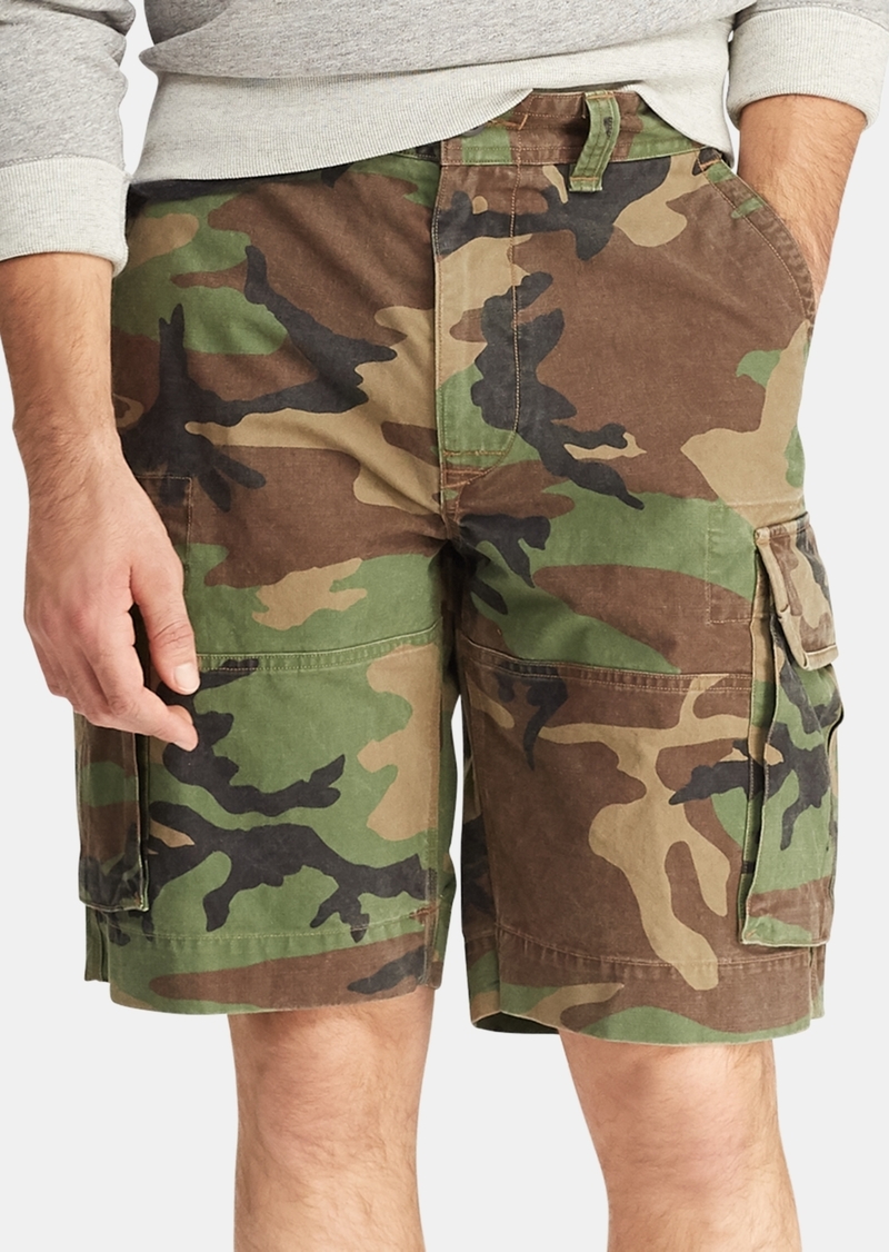 Ralph Lauren Polo "Polo Ralph Lauren Men's Big & Tall Relaxed Fit 10"" Camouflage Cotton Cargo Shorts - Surplus Camo"