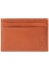 Ralph Lauren Polo Polo Ralph Lauren Men's Burnished Leather Card Case & Money Clip - Brown