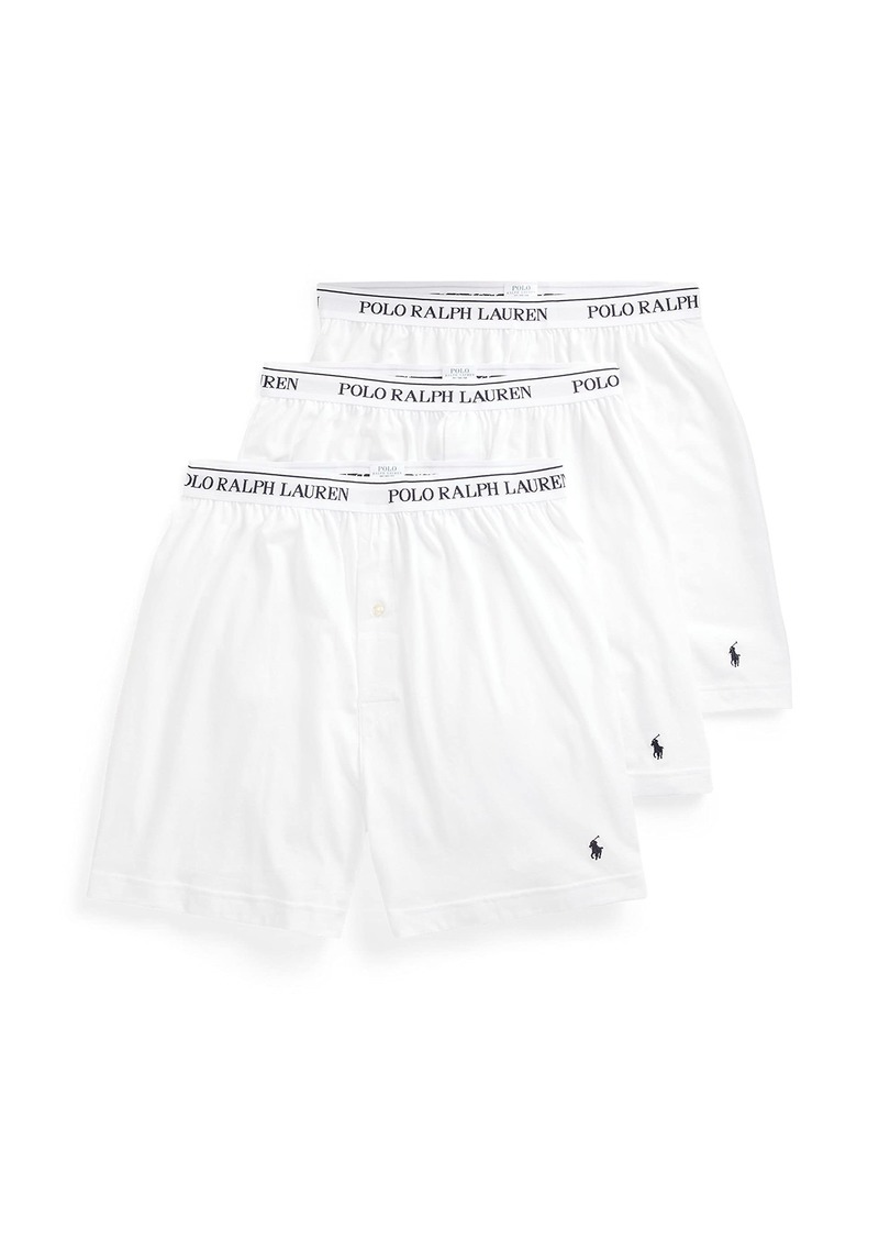 Ralph Lauren Polo POLO RALPH LAUREN Men's Classic Fit Cotton Knit Boxers White/Cruise Navy