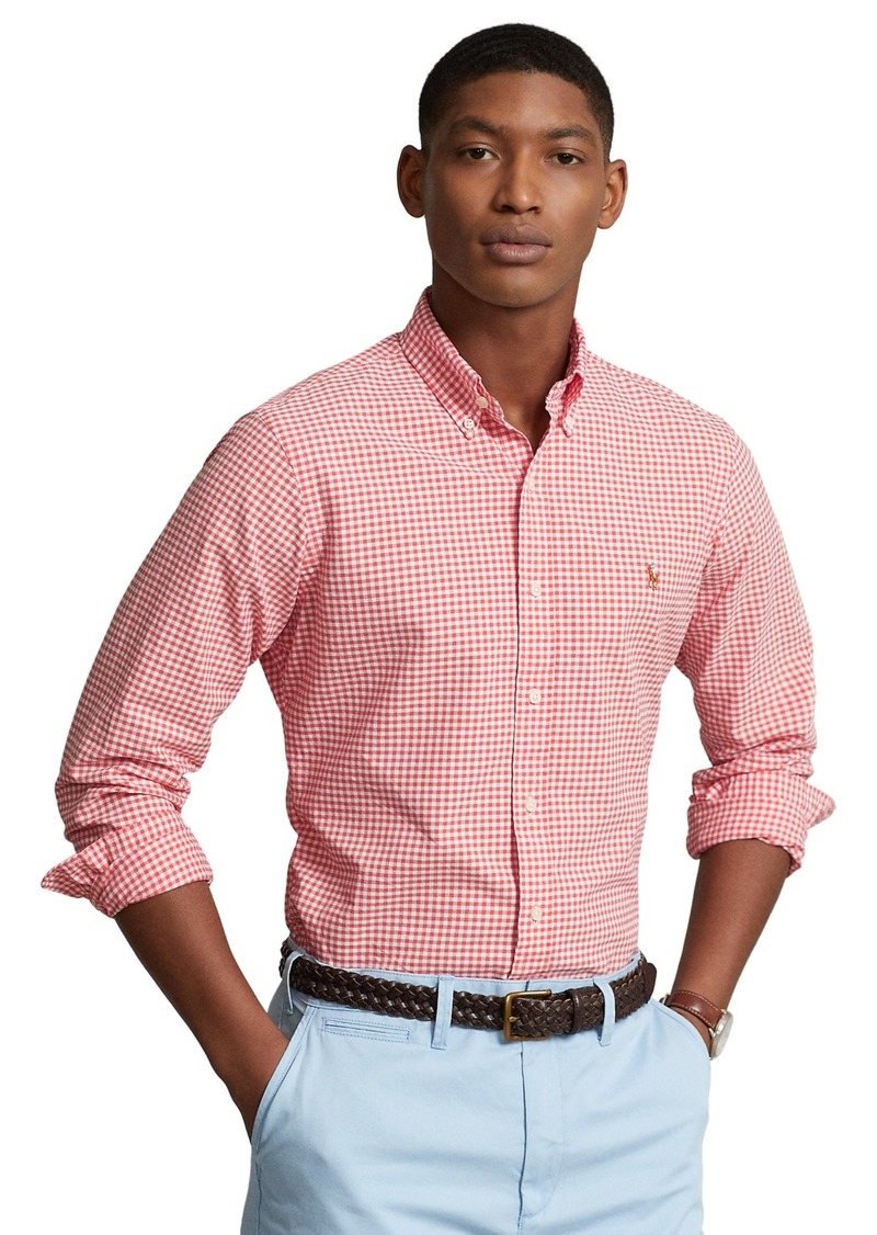 Ralph Lauren Polo Polo Ralph Lauren Men's Classic-Fit Gingham Oxford Shirt - Orange/WHite