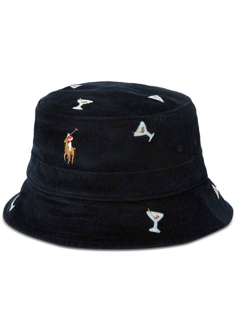 Ralph Lauren Polo Polo Ralph Lauren Men's Embroidered Corduroy Bucket Hat - Black