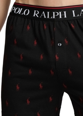 Ralph Lauren Polo Polo Ralph Lauren Men's Exposed Waistband Knit Boxers - POLO BLACK/RL2000 RED ALL OVER PONY