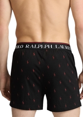 Ralph Lauren Polo Polo Ralph Lauren Men's Exposed Waistband Knit Boxers - POLO BLACK/RL2000 RED ALL OVER PONY