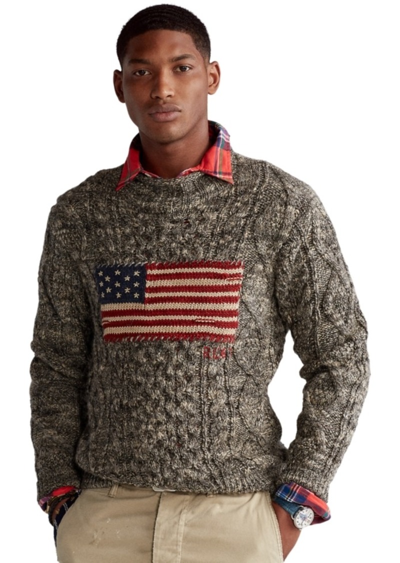 Ralph Lauren Polo Polo Ralph Lauren Men's Flag Aran Marled Sweater |  Sweaters