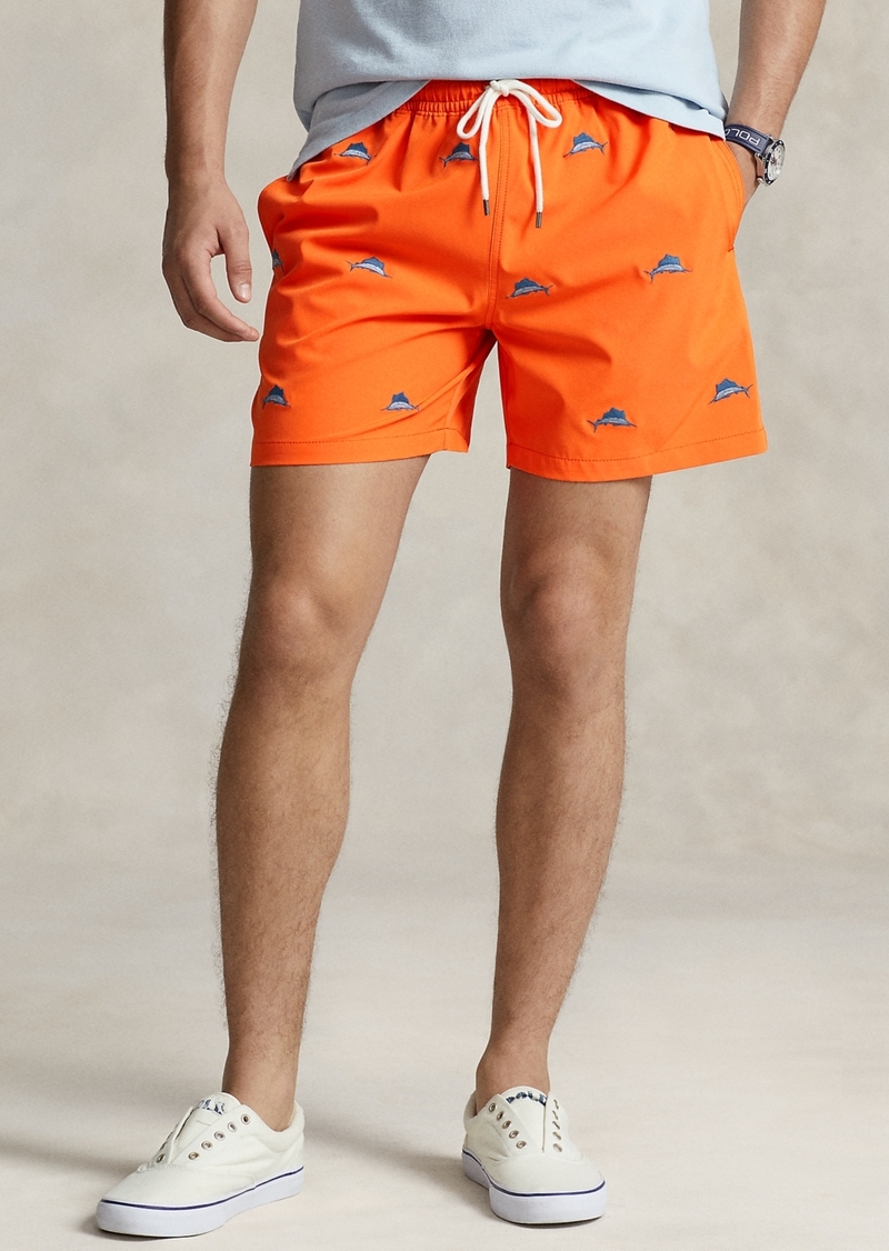 Ralph Lauren Polo Polo Ralph Lauren Men's Mesh-Lined Swim Trunks - Sailing Orange W/ Aoe