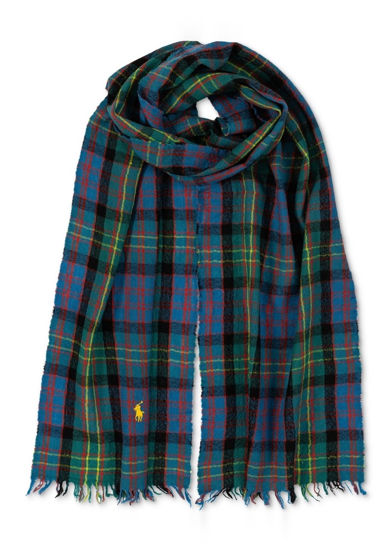 Ralph Lauren Polo Polo Ralph Lauren Men's Outdoor Crinkle Plaid Scarf - Blue/green