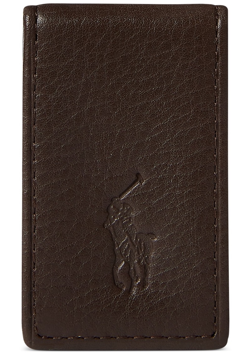 Ralph Lauren Polo Polo Ralph Lauren Men's Pebbled Leather Money Clip - Brown