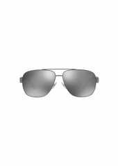 Ralph Lauren Polo Polo Ralph Lauren Men's PH3110 Aviator Sunglasses Semi-Shiny Dark Gunmetal/Mirror Silver