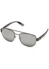 Ralph Lauren Polo Polo Ralph Lauren Men's PH3119 Square Sunglasses Semi-Shiny Dark Gunmetal/Mirror Silver