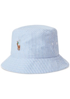 Ralph Lauren Polo Polo Ralph Lauren Men's Reversible Seersucker Bucket Hat - White/blue Seersucker