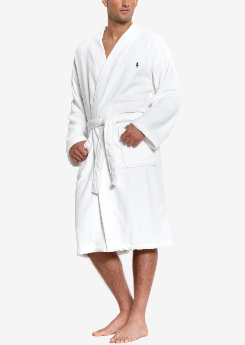 Ralph Lauren Polo Polo Ralph Lauren Men's Sleepwear Soft Cotton Kimono Velour Robe - White