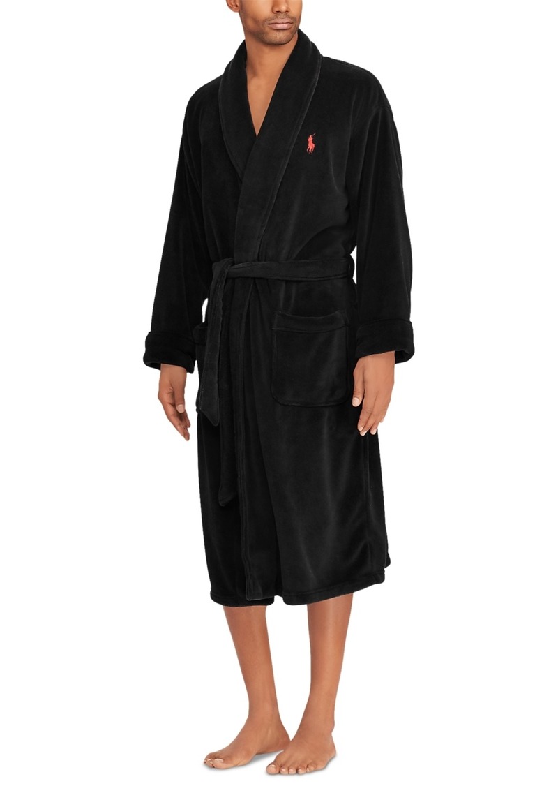 Ralph Lauren Polo Polo Ralph Lauren Men's Sleepwear Soft Cotton Kimono Velour Robe - Polo Black