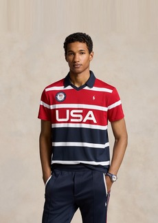 Ralph Lauren Polo Polo Ralph Lauren Men's Team Usa Custom Slim-Fit Stretch Striped Mesh Polo Shirt - Red Multi