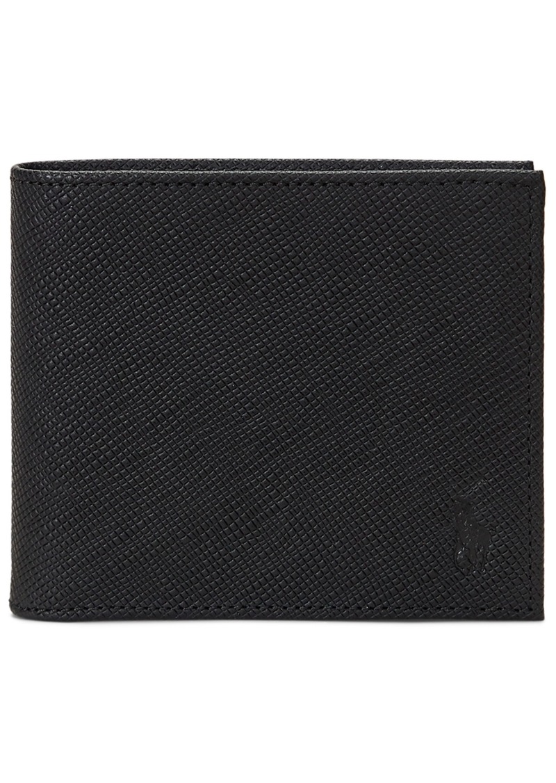 Ralph Lauren Polo Polo Ralph Lauren Men's Textured Saffiano Leather Billfold Wallet - Black