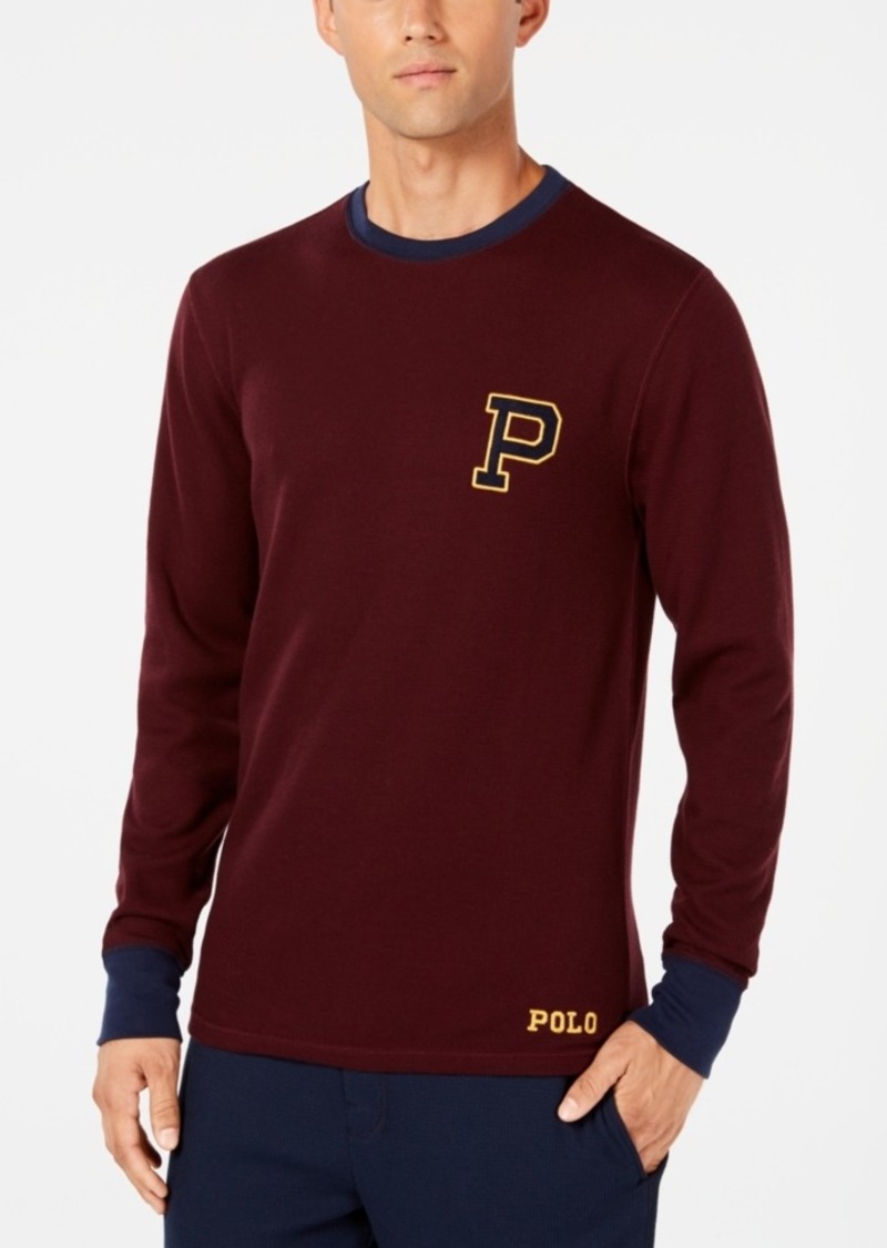 Ralph Lauren Polo Polo Ralph Lauren Men's Waffle-Knit Thermal with P Logo |  Sleepwear